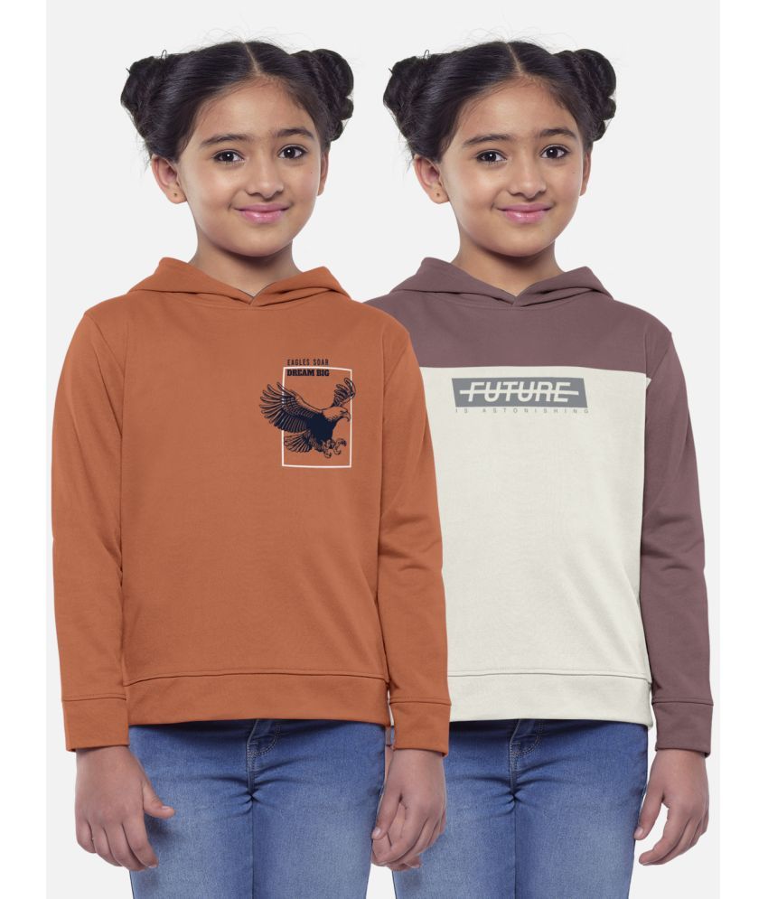     			HELLCAT Pack of 2 Girls Cotton Blend Sweatshirt ( Multicolor )