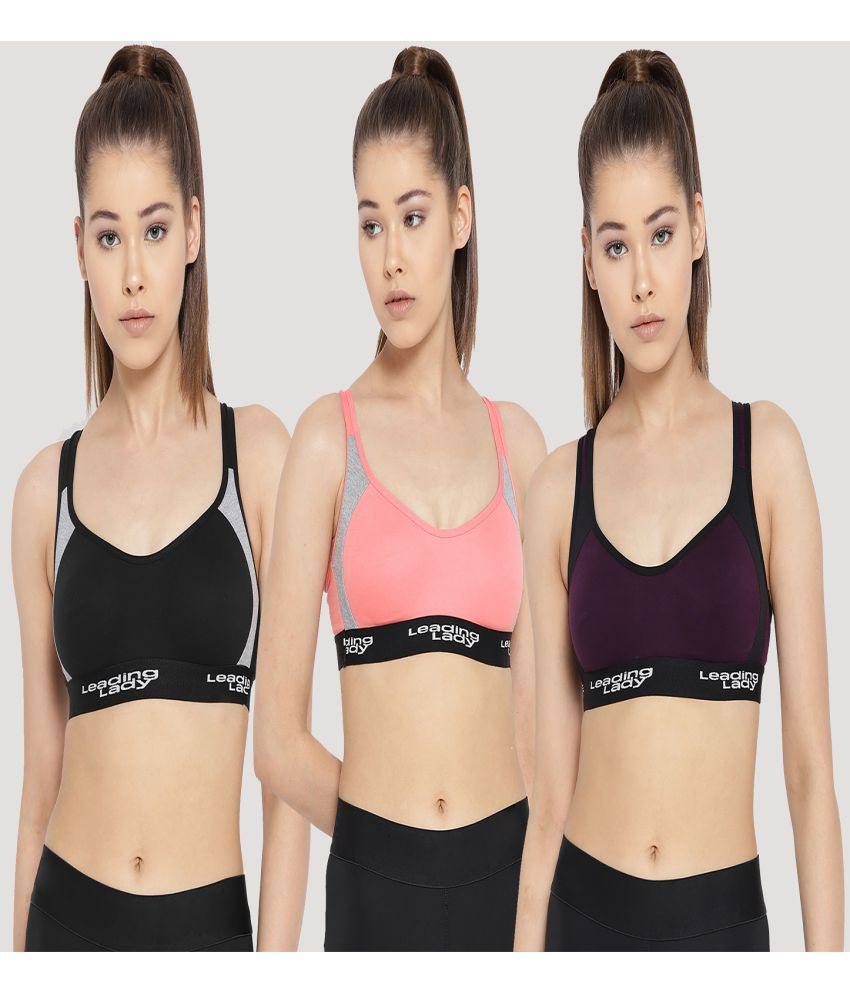     			Leading Lady - Multicolor Cotton Non Padded Women's T-Shirt Bra ( Pack of 3 )