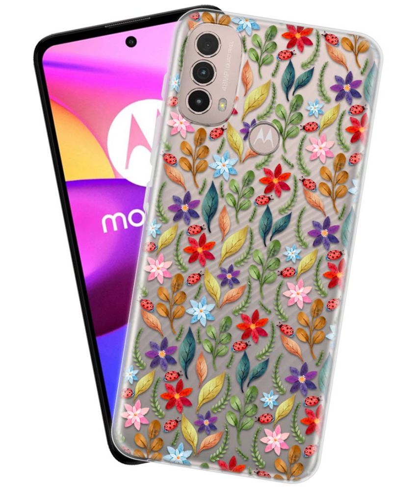     			NBOX - Multicolor Silicon Printed Back Cover Compatible For Motorola Moto E40 ( Pack of 1 )