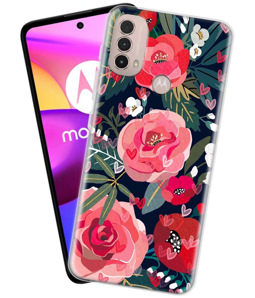     			NBOX - Multicolor Silicon Printed Back Cover Compatible For Motorola Moto E40 ( Pack of 1 )