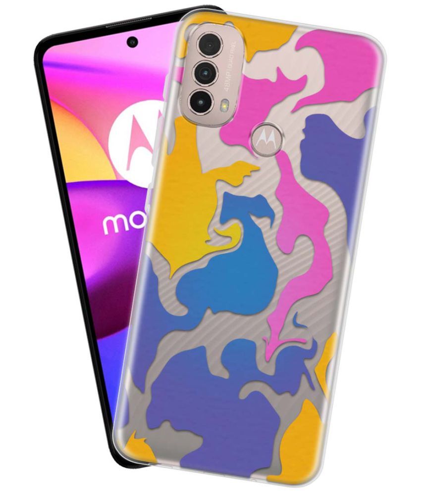     			NBOX - Multicolor Silicon Printed Back Cover Compatible For Motorola Moto E40 ( Pack of 1 )