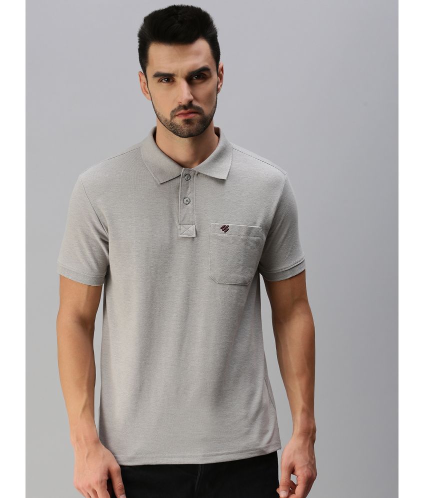     			ONN - Grey Melange Cotton Blend Regular Fit Men's Polo T Shirt ( Pack of 1 )