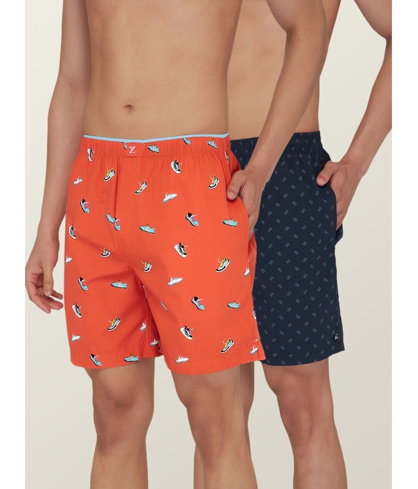     			XYXX - Orange Cotton Blend Men's Boxer- ( Pack of 2 )