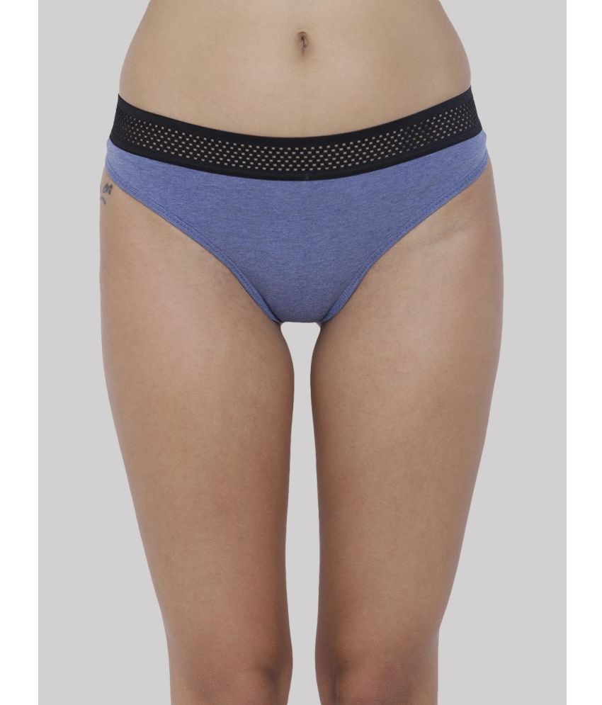     			BASIICS By La Intimo - Blue BCPTH02 Polyester Self Design Women's Bikini ( Pack of 1 )