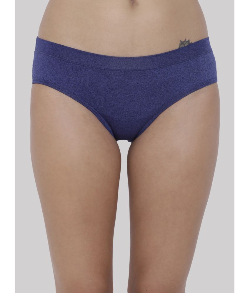     			BASIICS By La Intimo - Navy Blue BCPHP03 Polyester Self Design Women's Briefs ( Pack of 1 )