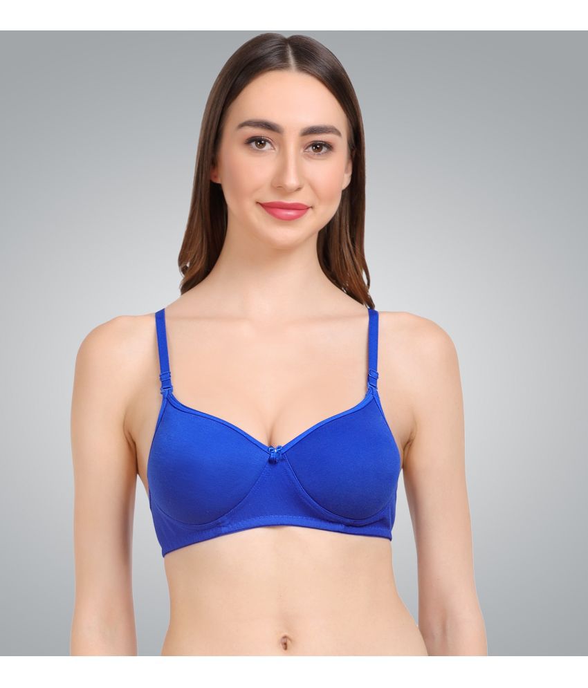     			Emosis - Blue Cotton Blend Lightly Padded Women's Everyday Bra ( Pack of 1 )