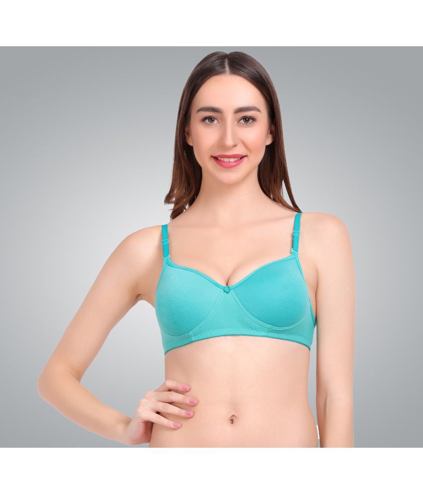     			Emosis - Green Cotton Blend Lightly Padded Women's Everyday Bra ( Pack of 1 )