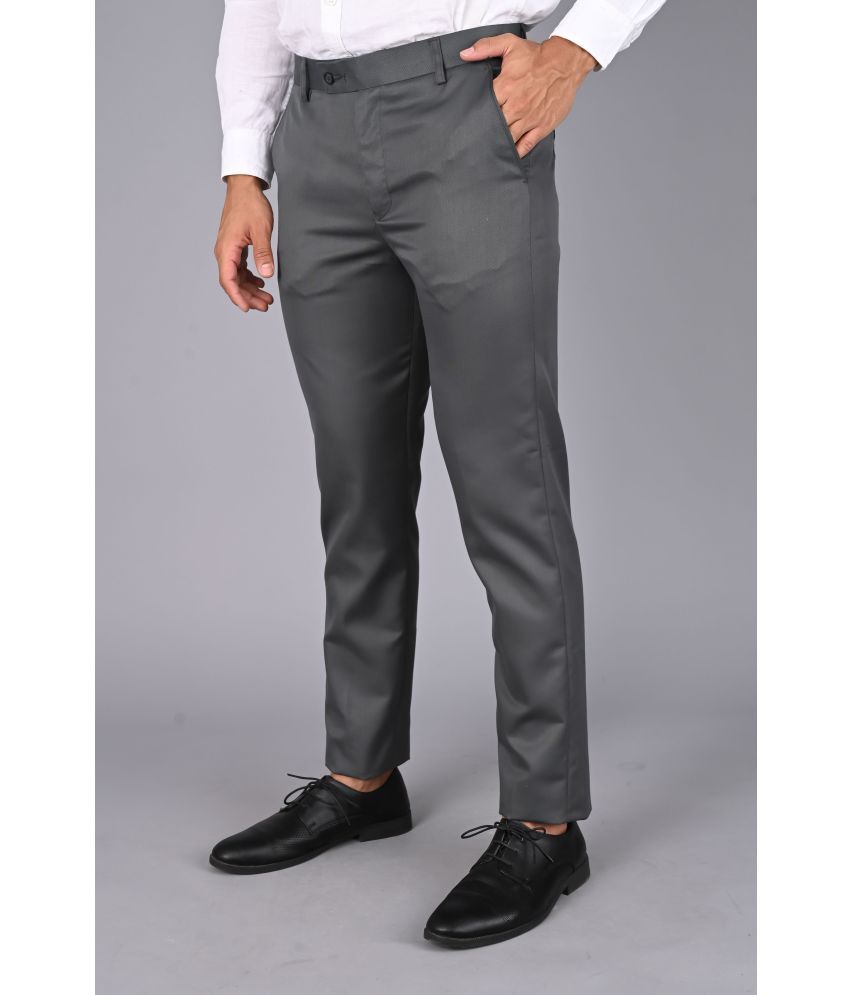     			GHABA CREATION Dark Grey Slim Formal Trouser ( Pack of 1 )