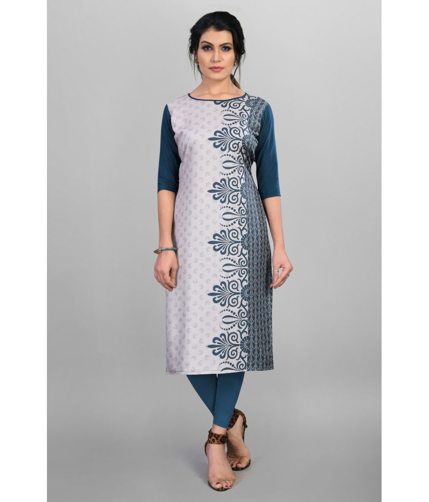     			Hiva Trendz - Grey Crepe Women's Straight Kurti ( Pack of 1 )