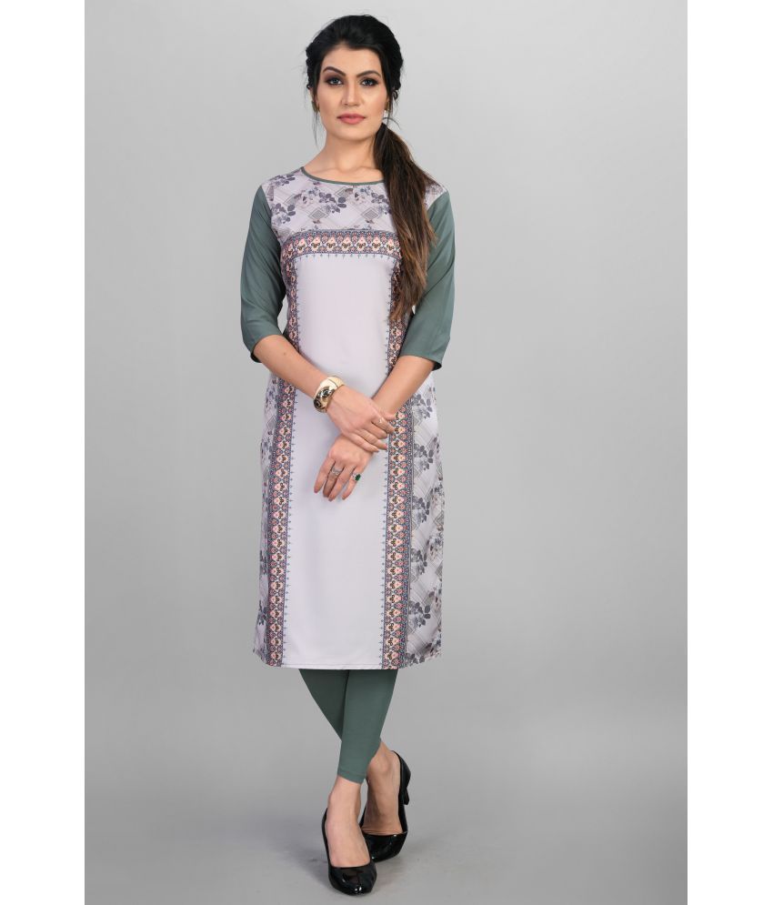     			Hiva Trendz - Multicoloured Crepe Women's Straight Kurti ( Pack of 1 )