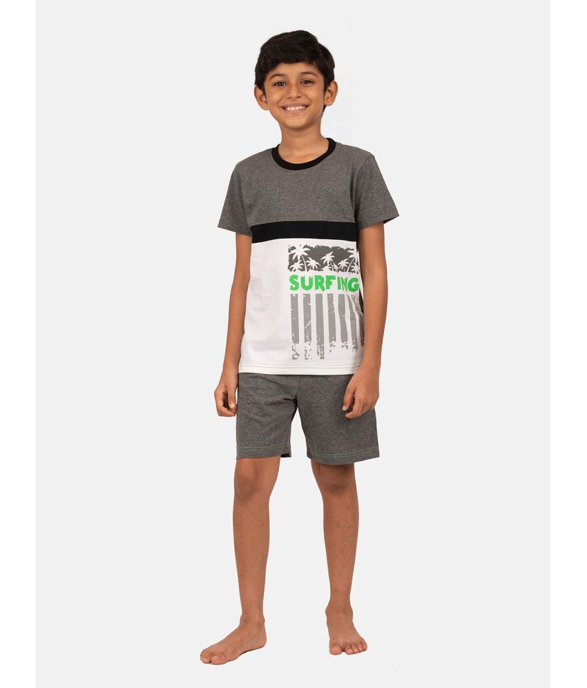     			Mackly - Charcoal Cotton Blend Boys T-Shirt & Shorts ( Pack of 1 )