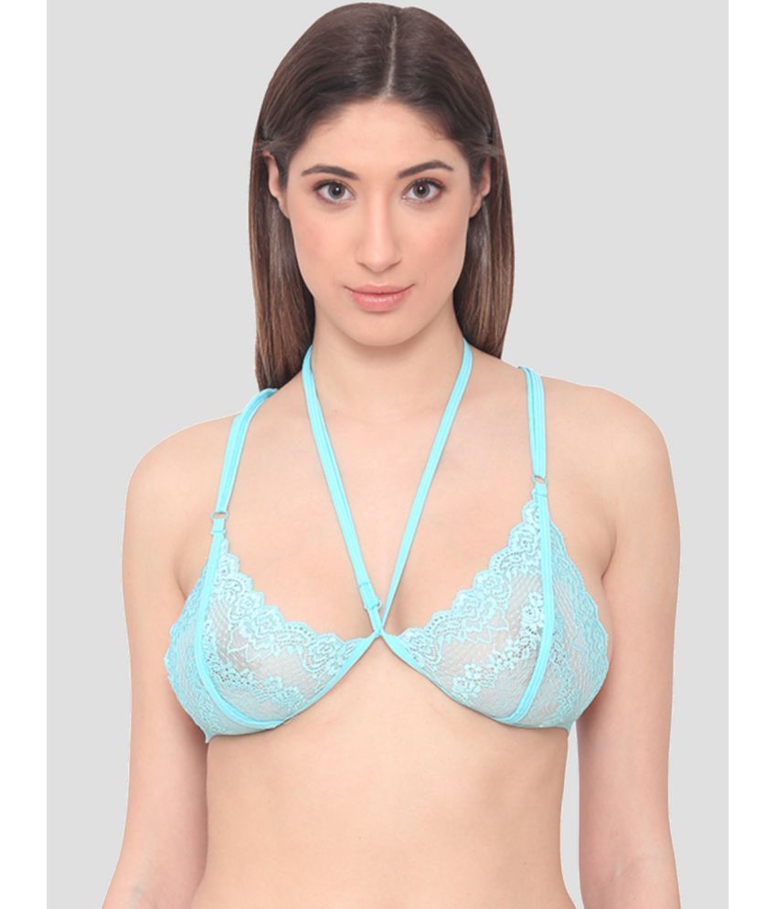     			N-Gal Nylon Non Padded Women's Bralette Bra ( Blue )