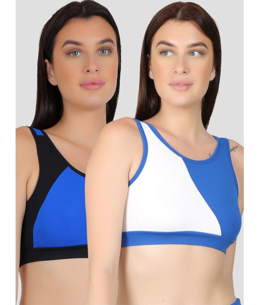     			N-Gal - Multi Polyester Non Padded Women's Sports Bra ( Pack of 2 )