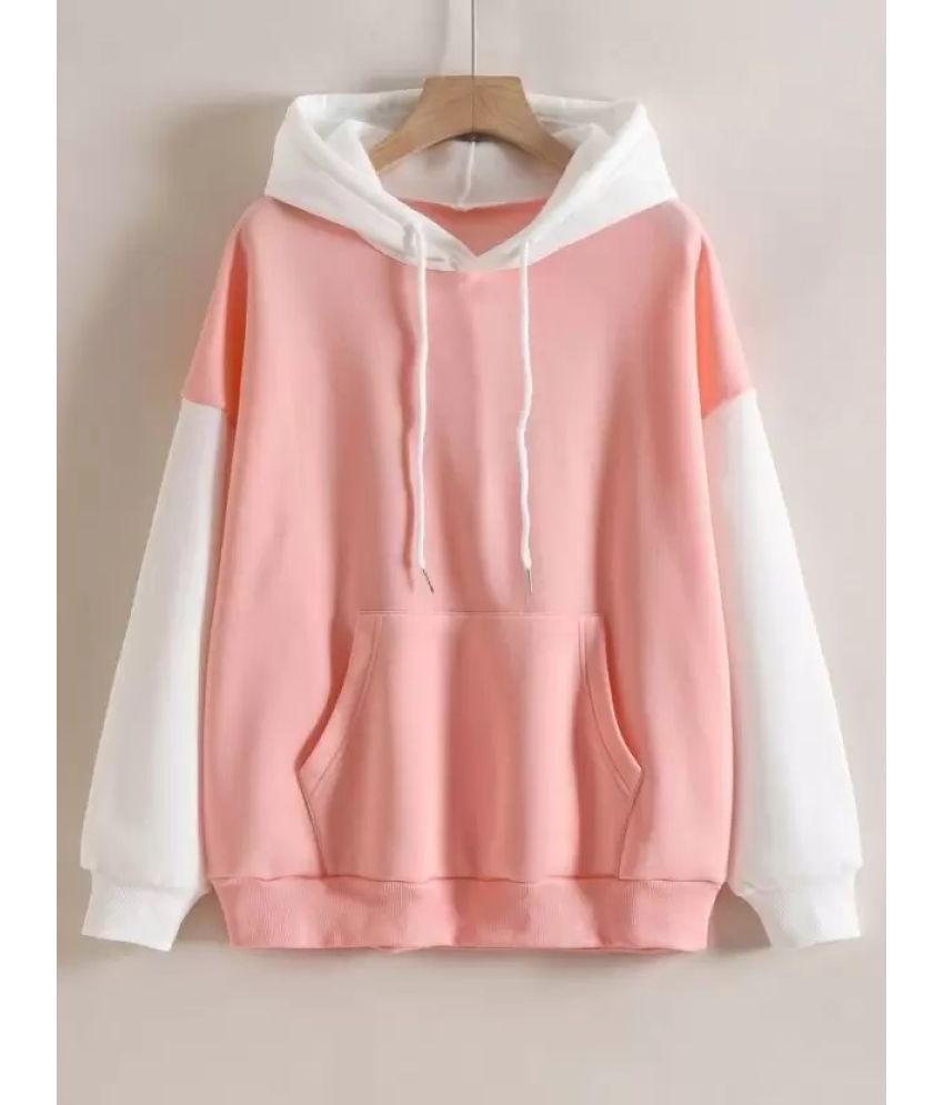     			OMAYA Fleece Peach Hooded Sweatshirt