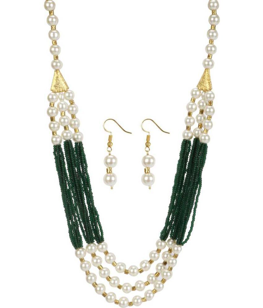     			PUJVI - Green Alloy Necklace Set ( Pack of 1 )