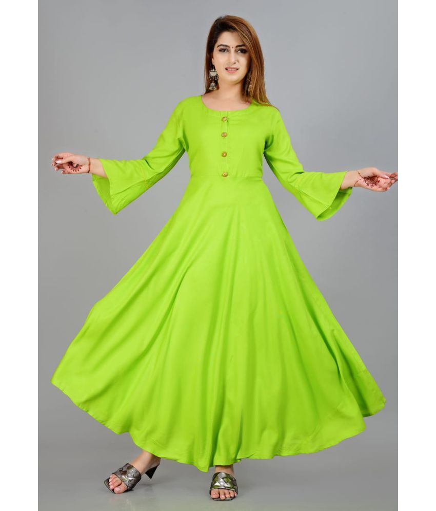     			Smien - Olive Rayon Women's Anarkali Kurti ( Pack of 1 )