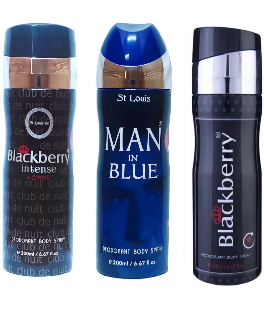     			St Louis - BLACKBERRY, INTENSE,MAN IN BLUE Deodorant Spray for Men,Women 600 ml ( Pack of 3 )