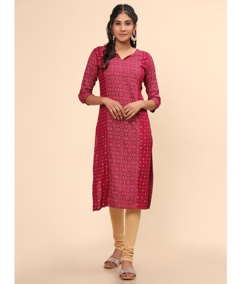     			Vbuyz - Pink Rayon Women's Straight Kurti ( Pack of 1 )