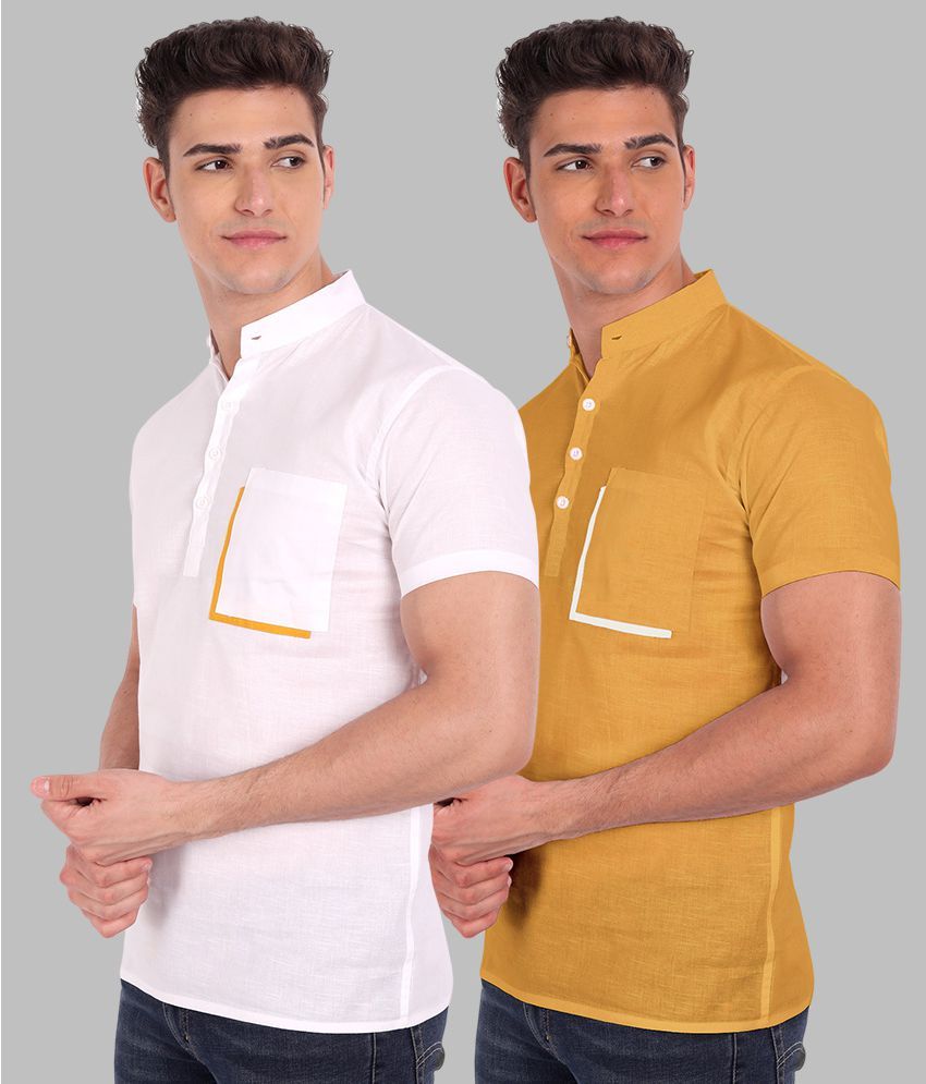     			Vida Loca - Yellow 100% Cotton Slim Fit Men's Casual Shirt ( Pack of 2 )