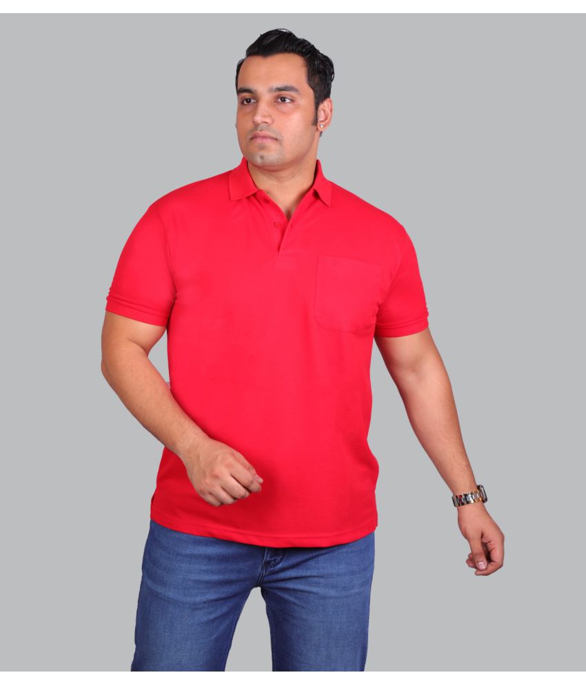     			Xmex - Red Cotton Blend Regular Fit Men's Polo T Shirt ( Pack of 1 )