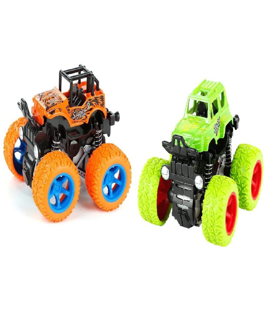     			WATERMELON Mini  Truck Friction Powered Cars Toys, 360 Degree Stunt 4wd Cars Push go Truck for Toddlers Kids Gift (PCK OF 3)(COLOR MAY VARY)