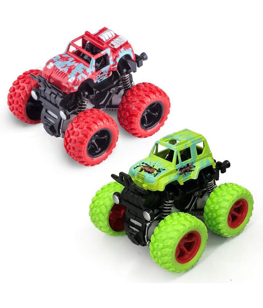     			WATERMELON Mini mono Truck Friction Powered Cars Toys, 360 Degree Stunt 4wd Cars Push go Truck for Toddlers Kids Gift (PCK OF 2)(COLOR MAY VARY)