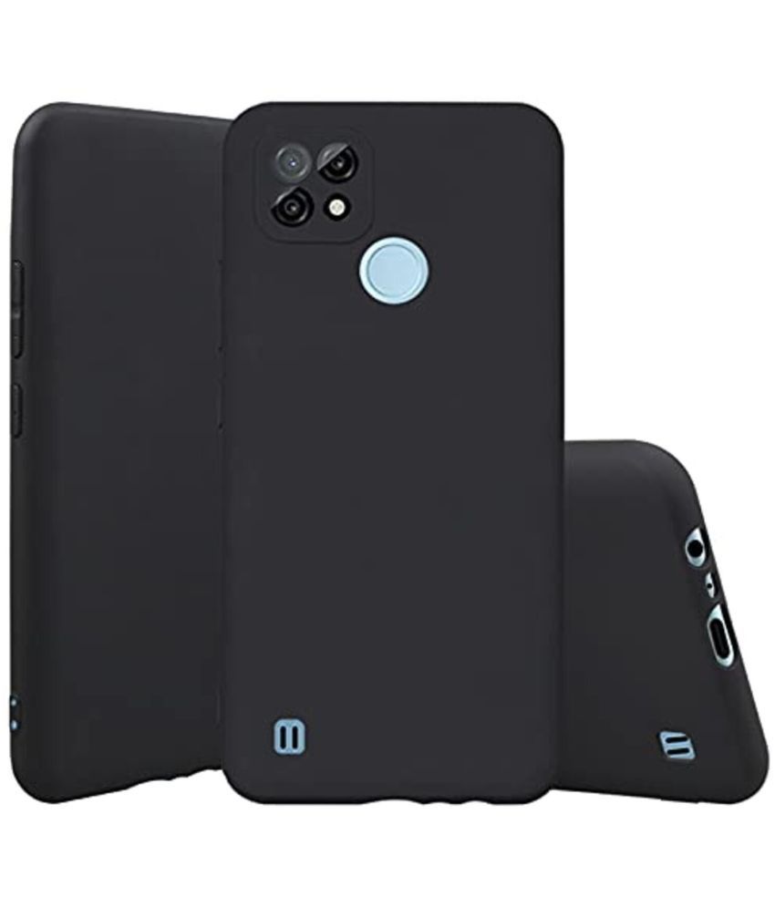     			BEING STYLISH - Black Silicon Plain Cases Compatible For Realme C25Y ( Pack of 1 )