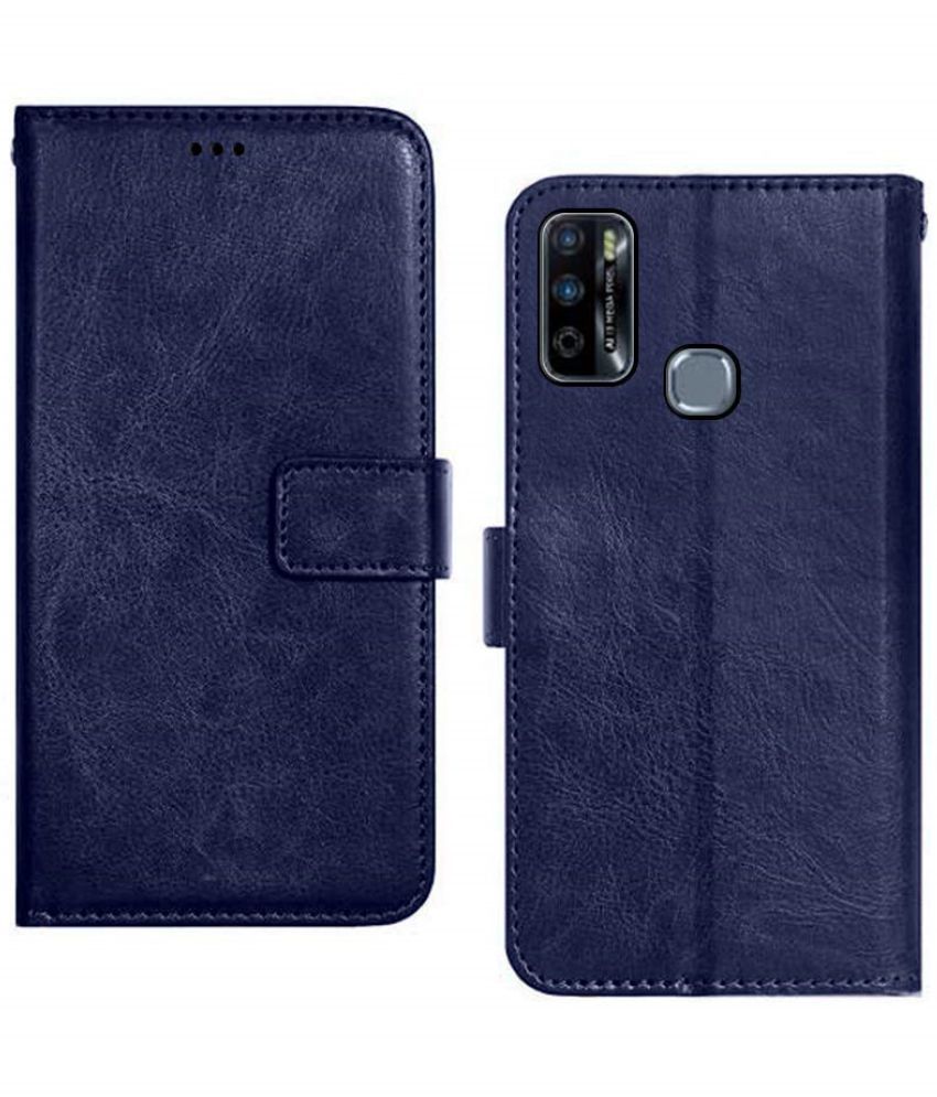     			Bangdu - Blue Artificial Leather Flip Cover Compatible For Infinix Smart 4 Plus ( Pack of 1 )