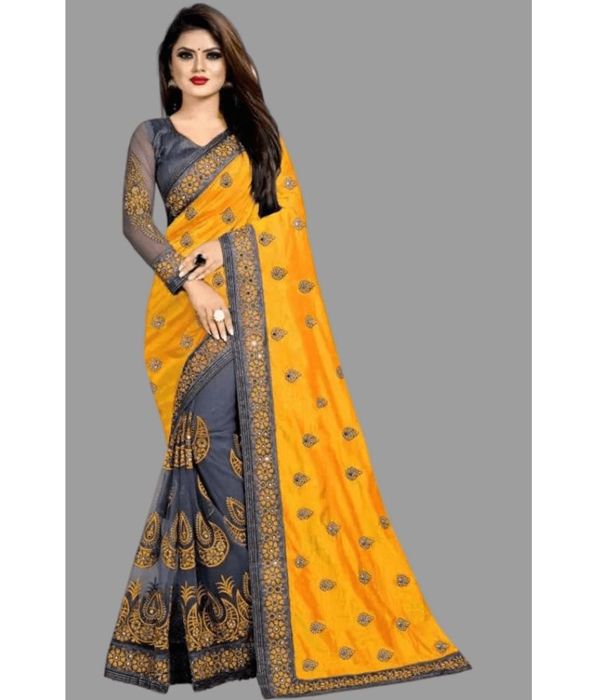     			JULEE - Yellow Art Silk Saree With Blouse Piece ( Pack of 1 )