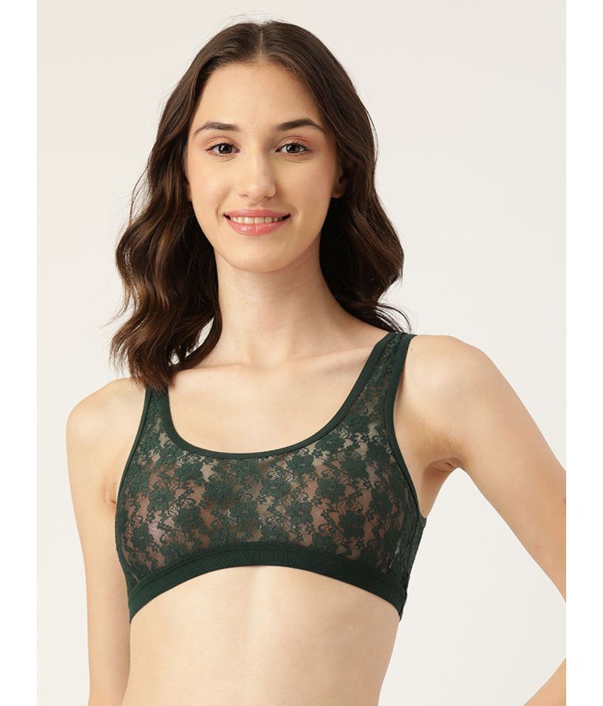     			Leading Lady Nylon Non Padded Women's T-Shirt Bra ( Green )