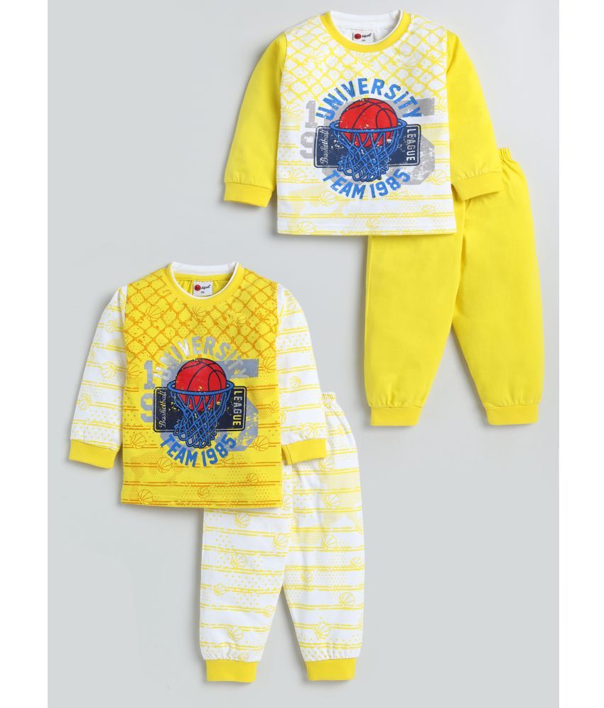     			Mars Infiniti - Yellow Cotton Blend Baby Boy Sweatshirts & Trouser ( Pack of 2 )