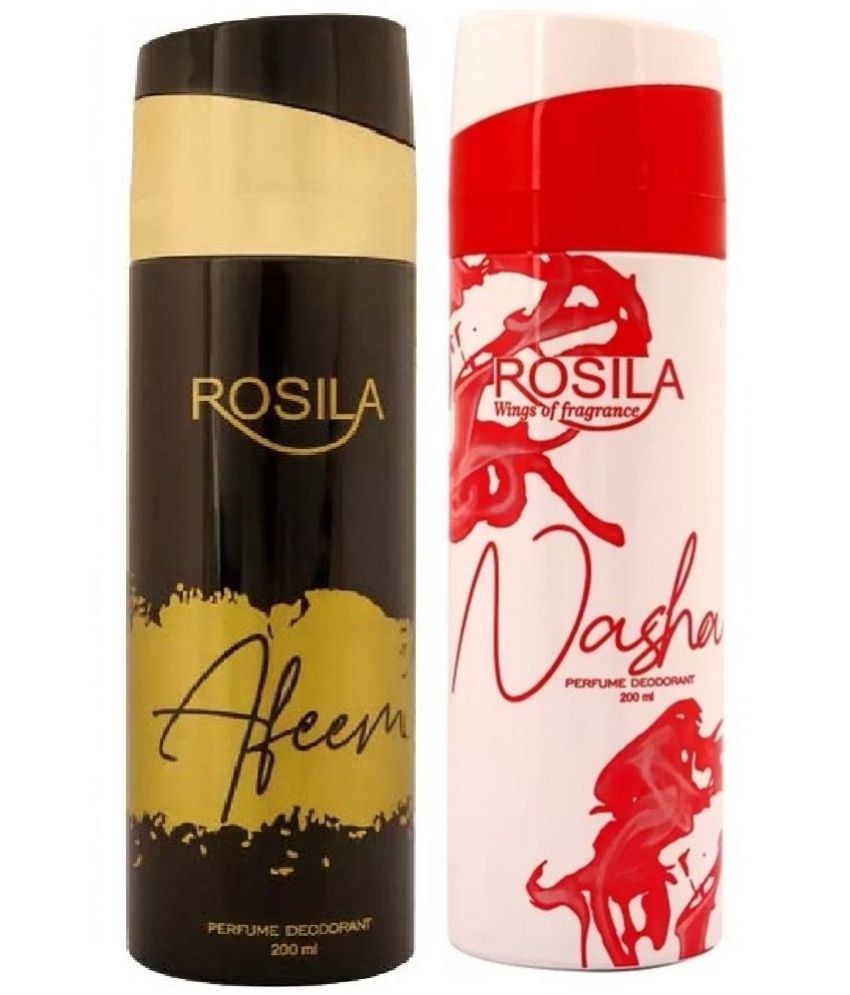     			ROSILA - 1 NASHA 1 AFEEM DEODORANT Deodorant Spray for Women,Men 400 ml ( Pack of 2 )