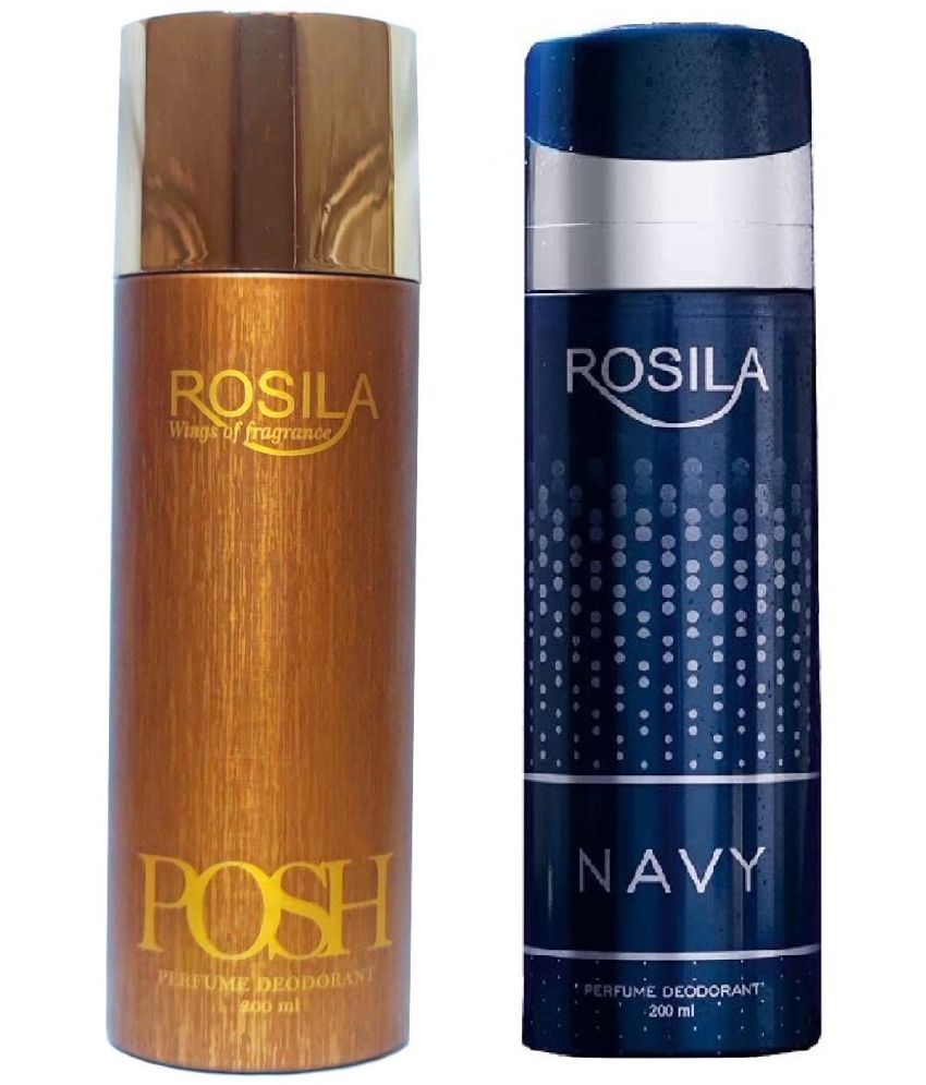     			ROSILA - 1POSH1 NAVY DEODORANT200 Deodorant Spray for Women,Men 400 ml ( Pack of 2 )