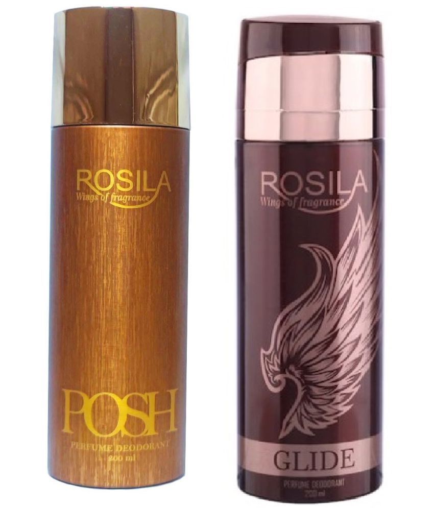     			ROSILA - POSH &GLIDE DEODORANT ,200ML EACH Deodorant Spray for Women,Men 400 ml ( Pack of 2 )