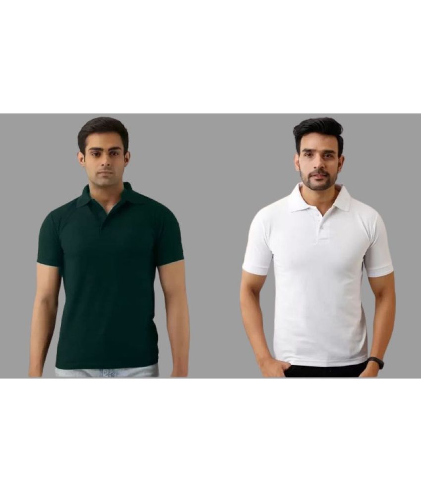     			SKYRISE - Multicolor Cotton Blend Slim Fit Men's Polo T Shirt ( Pack of 2 )