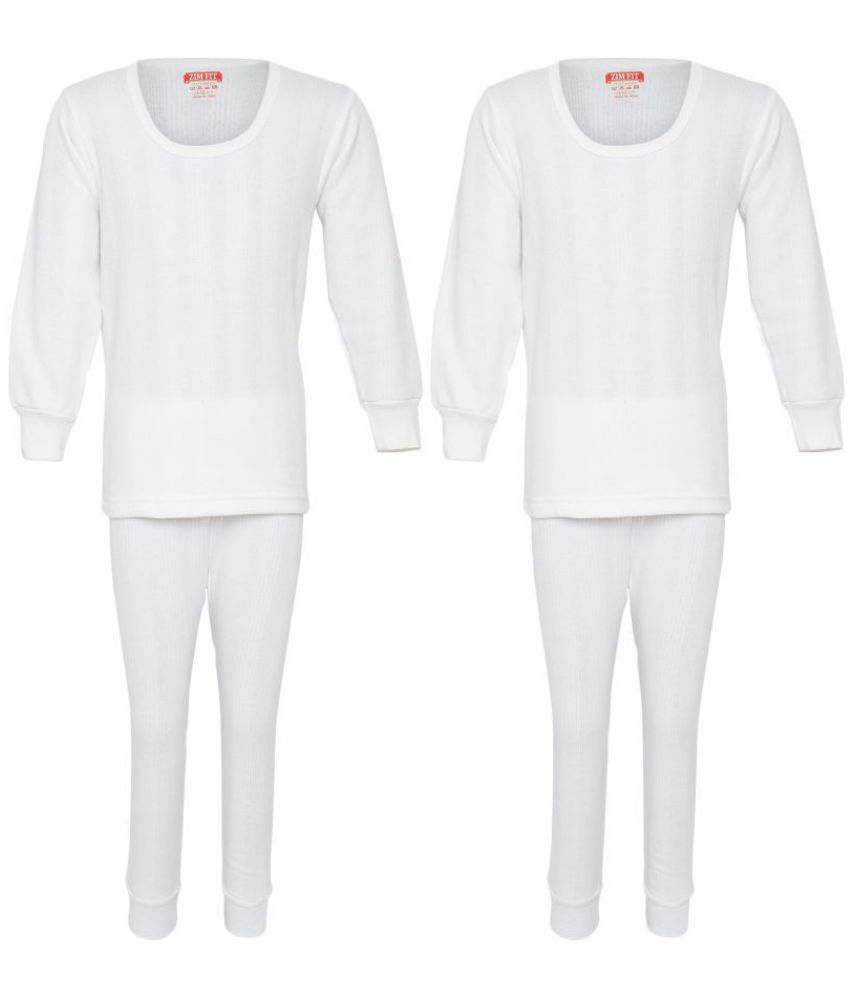     			ZIMFIT Kids White Thermal/Winter Wear/Warmer for Girls and Boys Round Neck,Full Sleeve