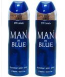 St Louis - 2 MAN IN BLUE DEODORANT ,200 ML Deodorant Spray for Men,Women 400 ml ( Pack of 2 )