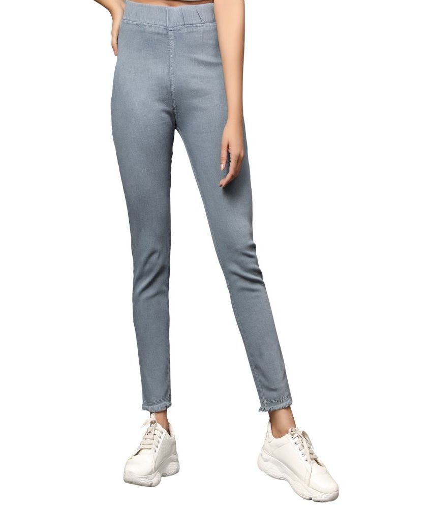     			AngelFab - Denim Regular Fit Grey Women's Jeggings ( Pack of 1 )