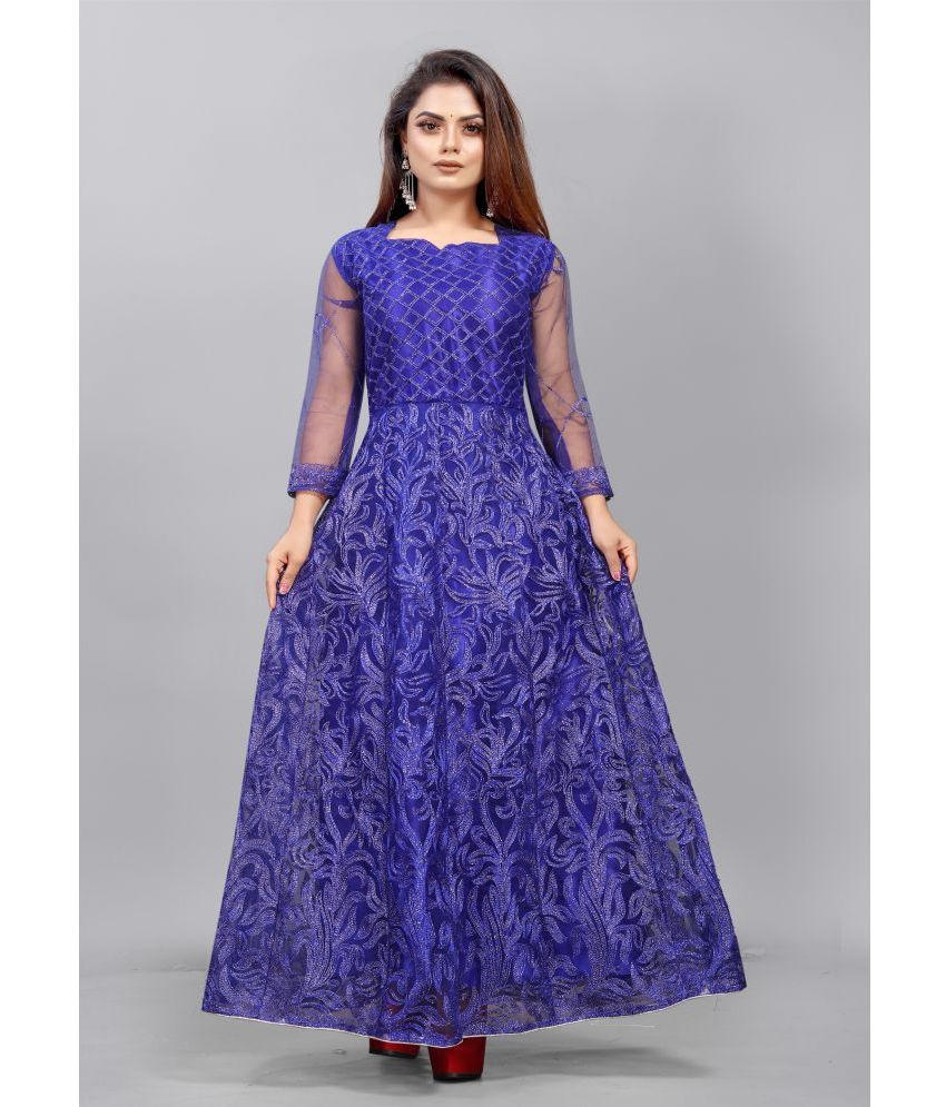    			Apnisha - Blue Net Women's Gown ( Pack of 1 )