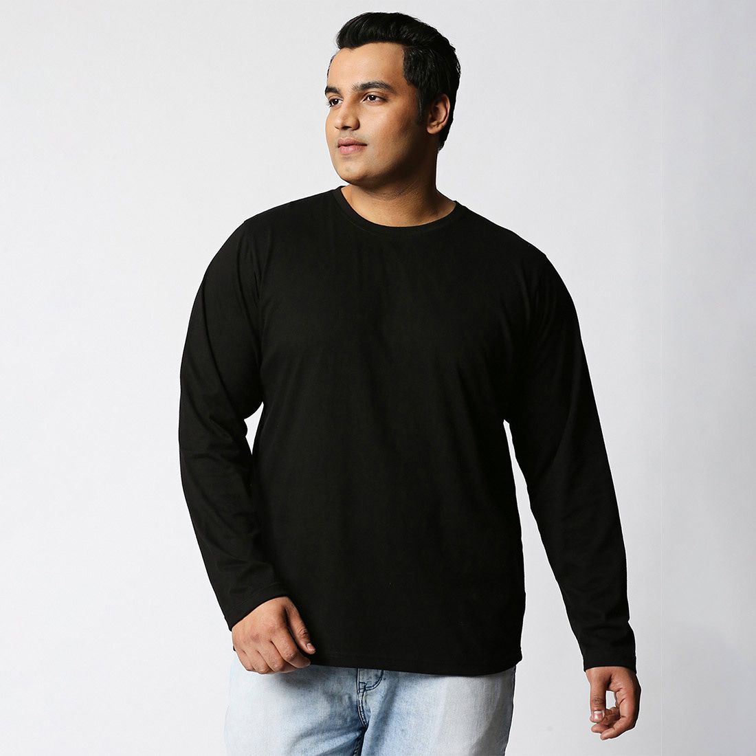     			Bewakoof Plus - Black Cotton Regular Fit Men's T-Shirt ( Pack of 1 )