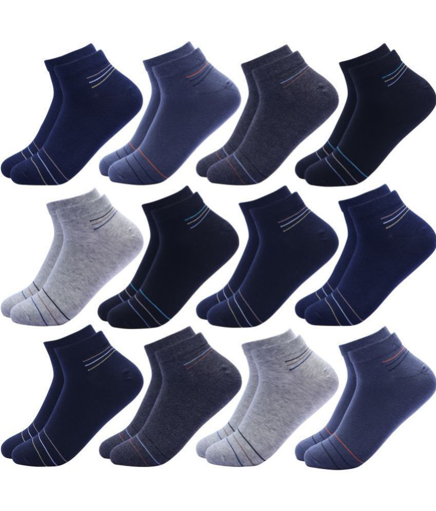     			Broen - Cotton Men's Striped Multicolor Low Cut Socks ( Pack of 12 )