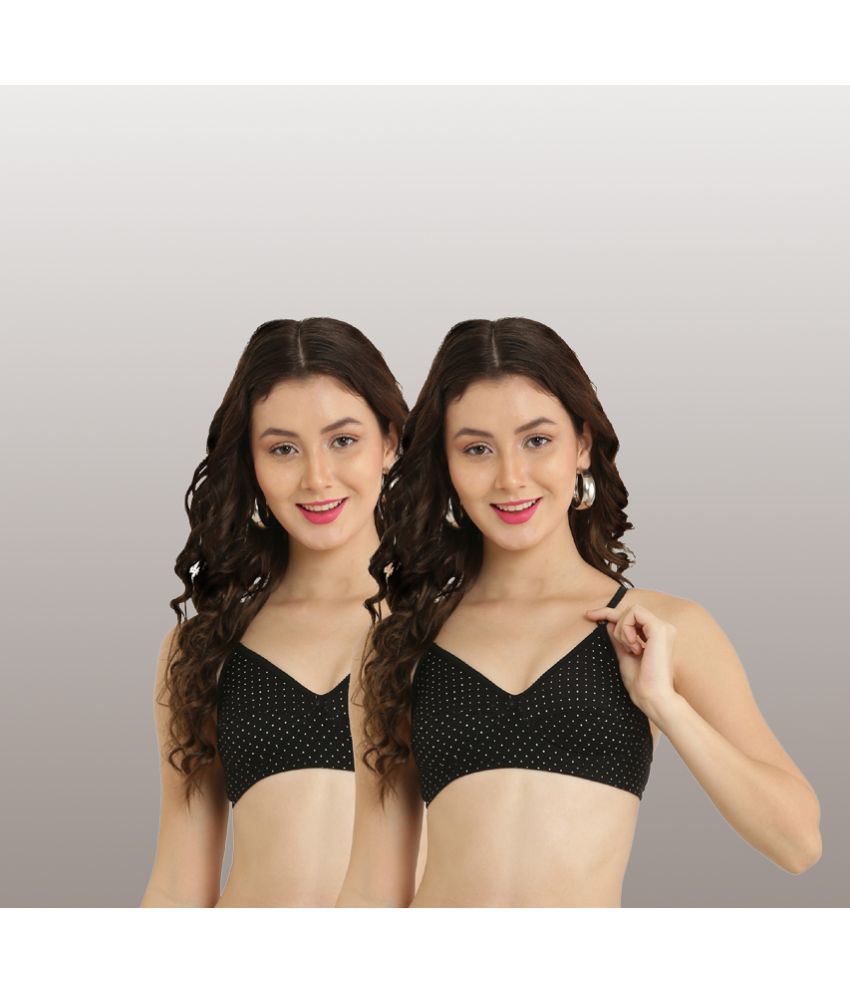     			Hobby Lobby - Black Cotton Blend Non Padded Women's Everyday Bra ( Pack of 2 )