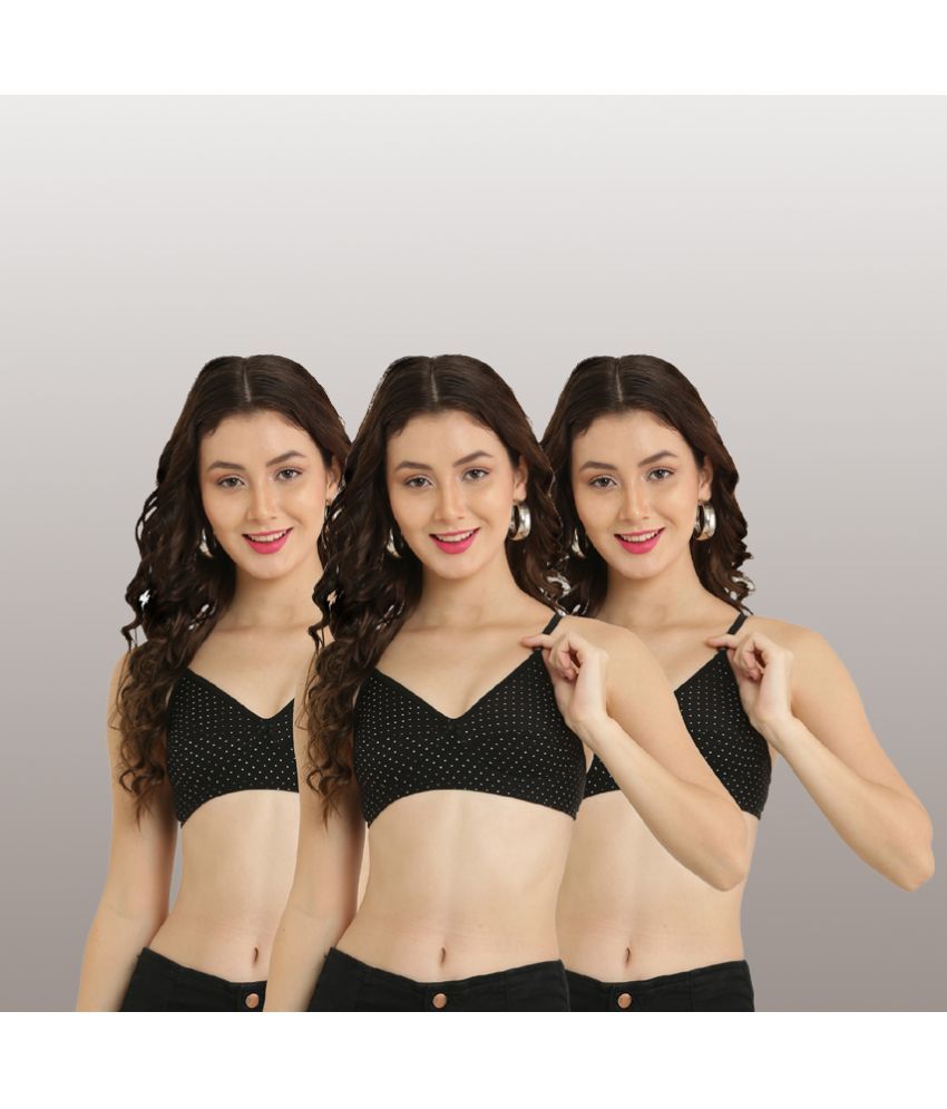     			Hobby Lobby - Black Cotton Blend Non Padded Women's Teenage Bra ( Pack of 3 )