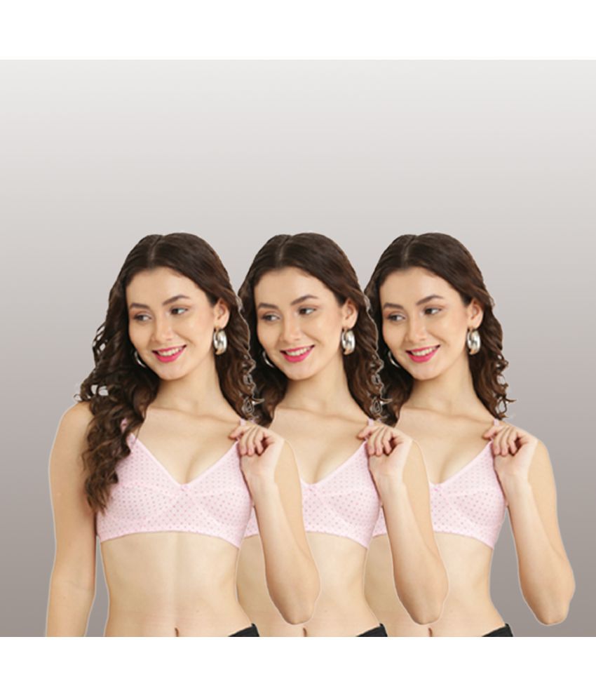     			Hobby Lobby - Pink Cotton Blend Non Padded Women's Everyday Bra ( Pack of 3 )