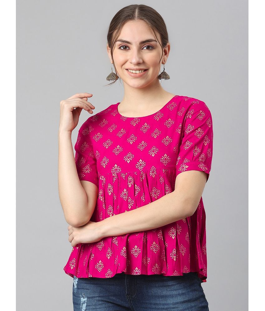     			JAIPUR VASTRA - Pink Rayon Women's Peplum Top ( Pack of 1 )