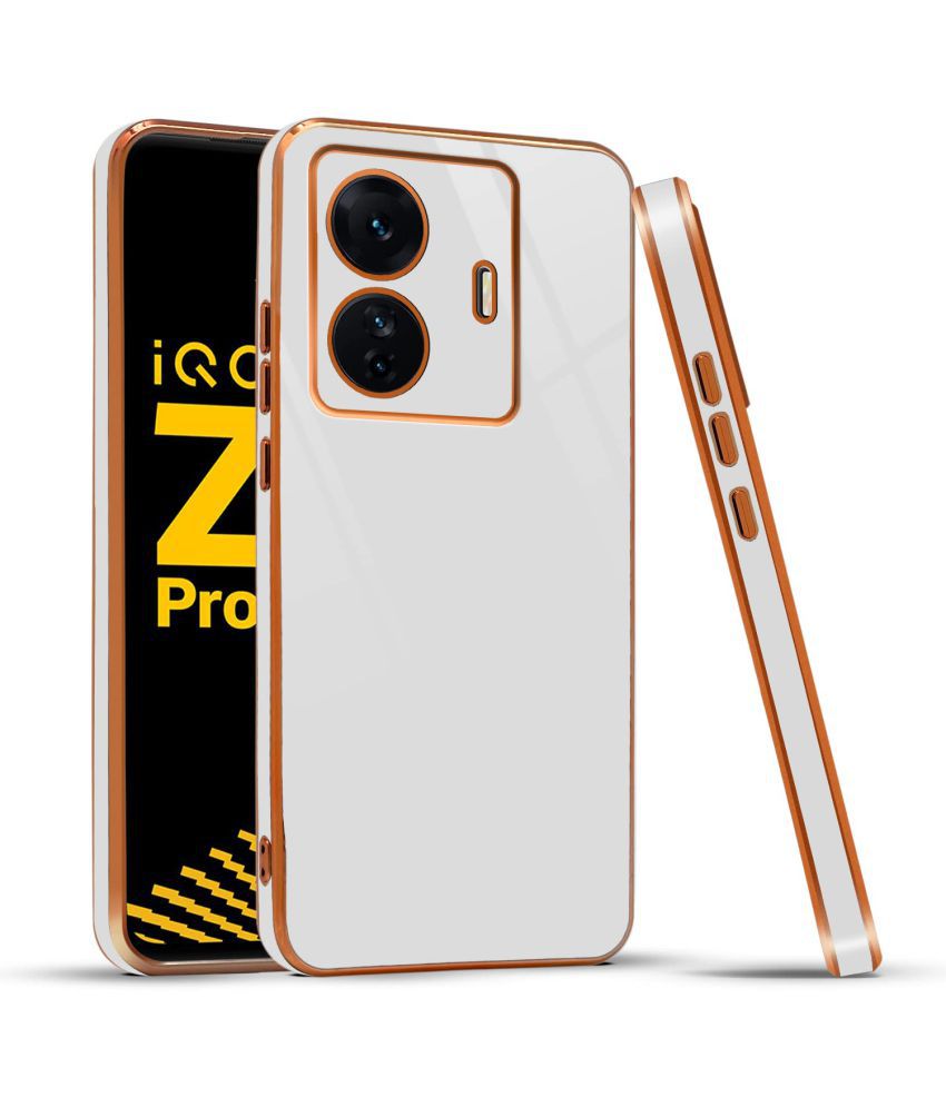     			Kosher Traders - White Silicon Silicon Soft cases Compatible For IQOO Z6 Pro ( Pack of 1 )