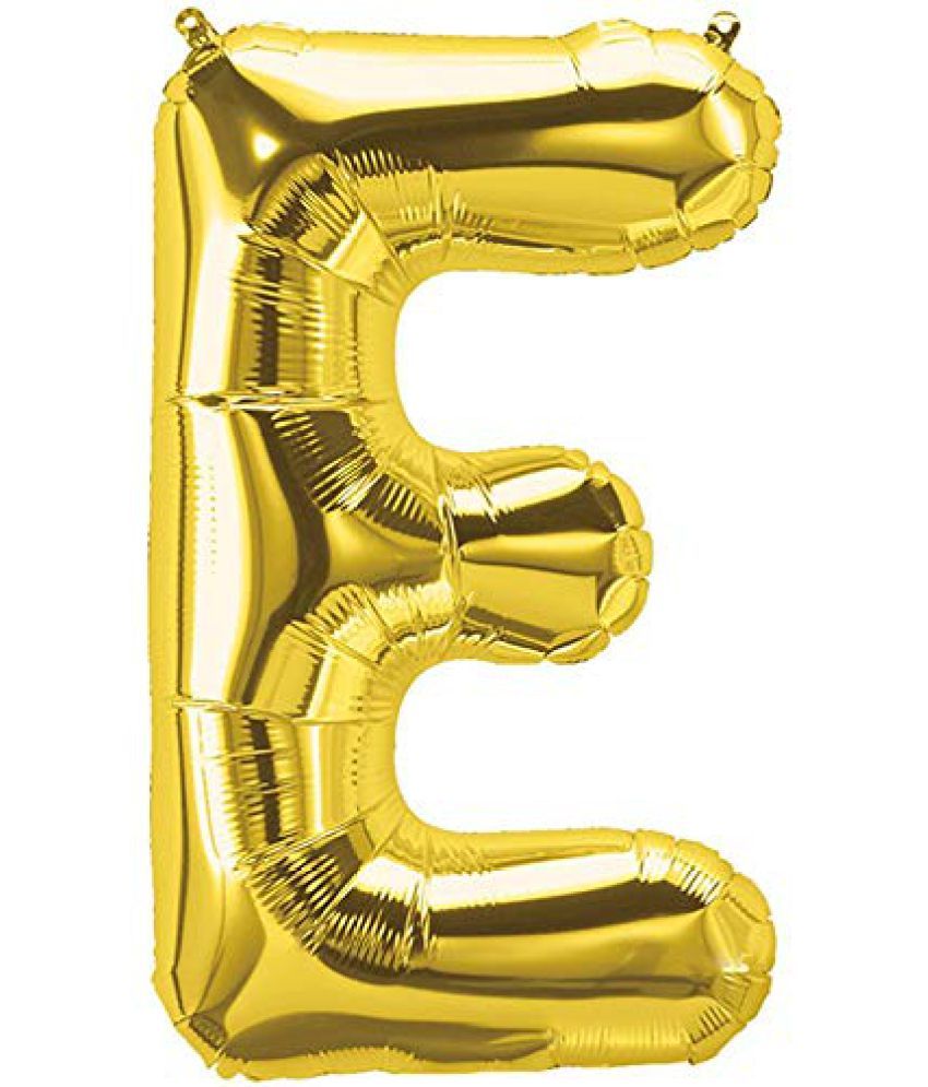     			Lalantopparties Alphabets Balloon E Letter Balloon 16 inch for Party Decoration, birthday, wedding, valentine, bachelorette, bachelors, christmas decoration, theme decoration Gold (Pack of 1 )