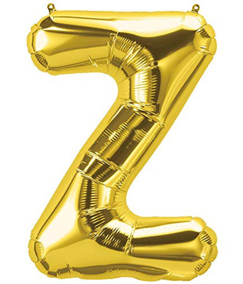     			Lalantopparties Alphabets Balloon Z Letter Balloon 16 inch for Party Decoration, birthday, wedding, valentine, bachelorette, bachelors, christmas decoration, theme decoration Gold (Pack of 1 )