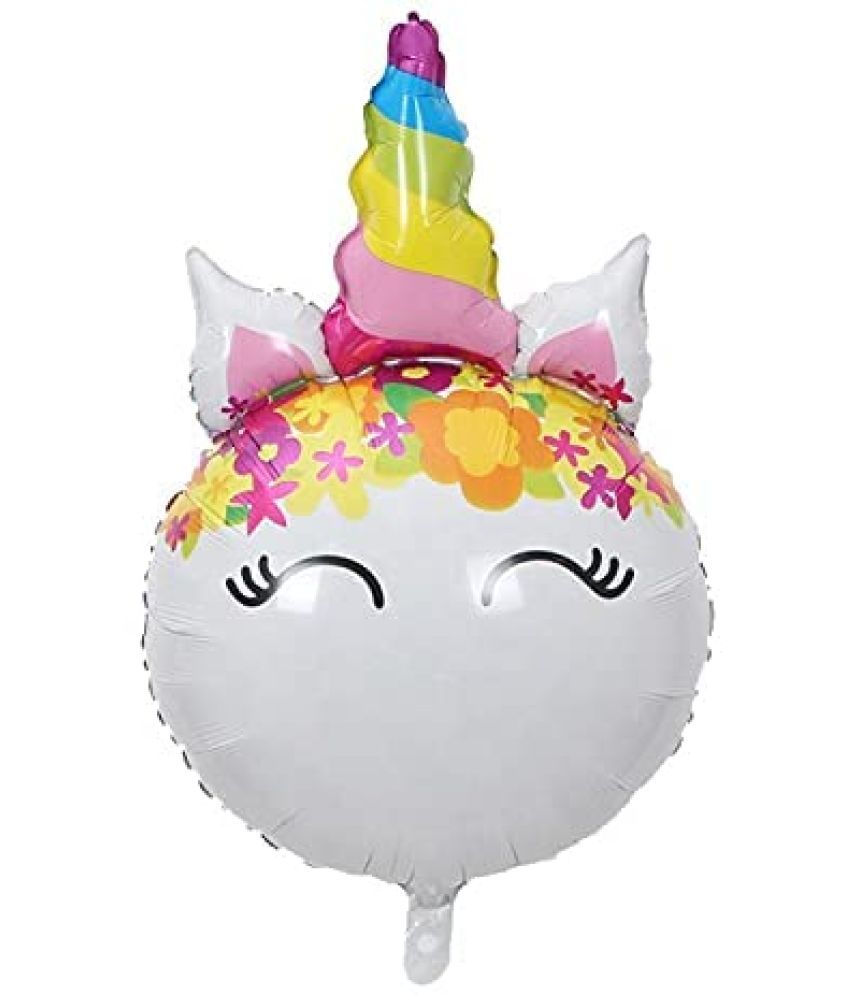     			Lalantopparties Foil Balloon Unicorn Head Round Shape 33 Inch Balloon For Birthday Decoration, Theme Decoration, Unicorn Theme Party, Balloon Decoration, Bachelorette Party Multicolor (Pack Of 1)