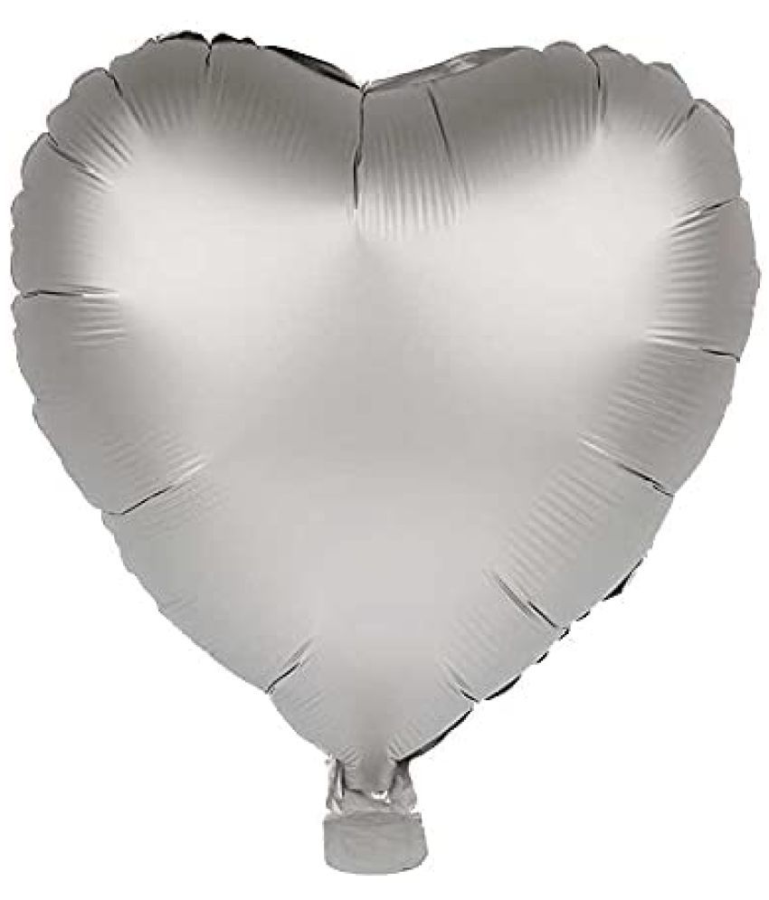     			Lalantopparties Heart Shape Foil Balloon 18 inch Matte Finish Balloon For Birthday decoration, Wedding, baby decoration, Graduation, Anniversary, Bachelorette, bachelors party Silver (Pack of 1)